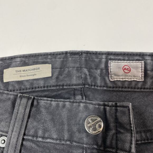 AG Adriano Goldschmied Men’s The Matchbox Slim Straight Black Denim Jeans 30x33 - Picture 2 of 10